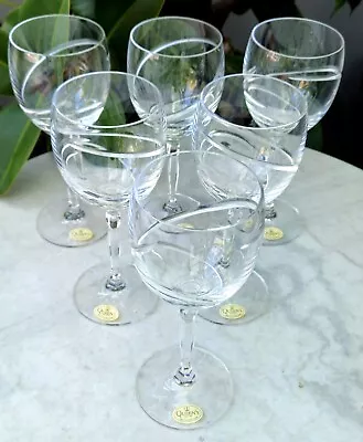 Buy 6 Queens 24% Cut Lead Crystal Wine Glasses -C16 • 29£