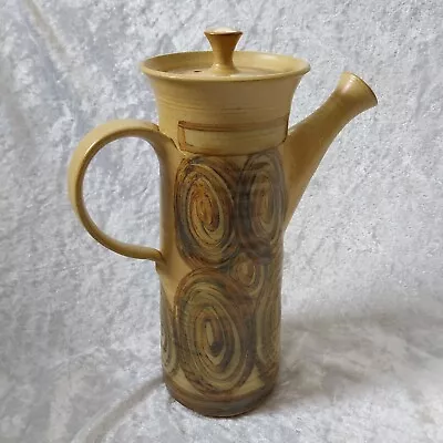 Buy Vintage Alvingham STUDIO POTTERY Hand Painted  Swirl  Pottery  Tall Coffee Pot • 24.99£