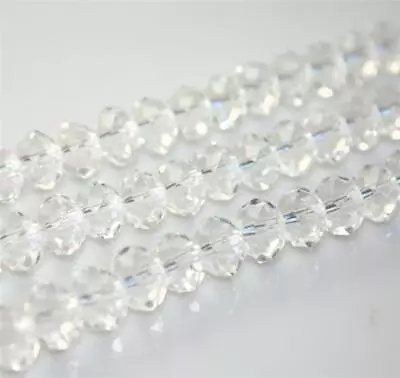 Buy FACETED RONDELLE ABACUS CRYSTAL GLASS BEADS 4mm 6mm 8mm 10mm COLOUR CHOICE • 2.24£