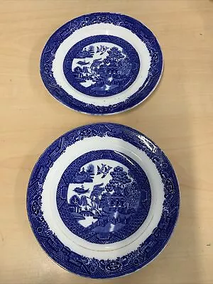Buy Vintage Blue Willow Tuscan China X 2 Side Plates 7 Inches Made In England 1920s • 6£