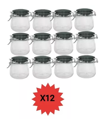 Buy 12 X 500ml Glass Storage Jars Airtight Containers Vintage Kitchen Mason Cliptop • 18.50£