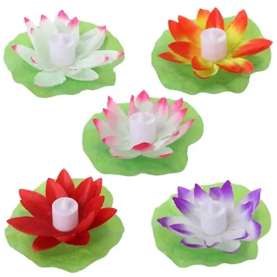 Buy LED Floating Flower Lamps On Water Swimming Pool Garden Decoration Light • 5.58£