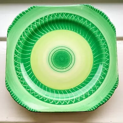 Buy Shelley Art Deco Green Swirl Harmony Cake Plate Vintage 1930s Afternoon Tea  • 12.50£