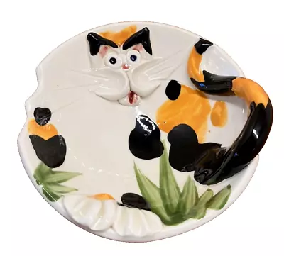 Buy Studio Art Pottery Handmade Signed Cat Kitty Collectable Bowl Trinket Kitsch • 18.63£