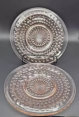 Buy Vintage Anchor Hocking Hobnail Pink Depression Glass 6  Plates - Set Of 2 • 15.83£