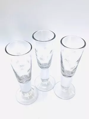 Buy CG Quartzex Star Dust Crystal Shot Glasses Schnapps Cut Glass X 3 Atomic • 20£