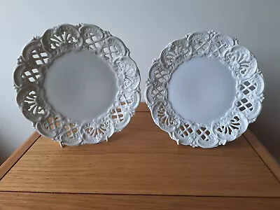 Buy Pair, Early C19th Pierced Creamware Plates • 15£