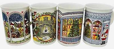 Buy Dunoon Cup Mug Bone China Christmas England Store Display Cat Santa Set Of 4 New • 37.27£