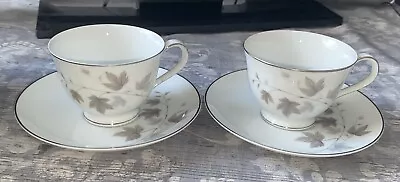 Buy 2 X Vintage Harwood Noritake China Cups & Saucers Japan Leaf Design VGC. Set#2 • 15£