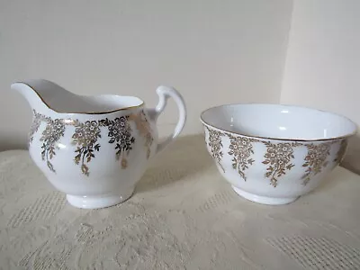 Buy Vintage Retro Royal Vale Gold Bone China Sugar Bowl & Milk Jug • 9.99£