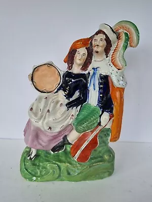 Buy Antique Victorian Staffordshire Pottery Flatback Musicians With Instruments • 20£