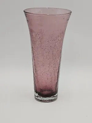 Buy Vintage Pink Dark Crackle Glass Vase 8.5 Inch Hand Blown Rough Pontil  • 20.50£