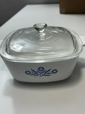 Buy Corning Ware Blue Cornflower P-1  1/2-B W Pyrex With Lid Made USA - Dish 2 • 27.95£