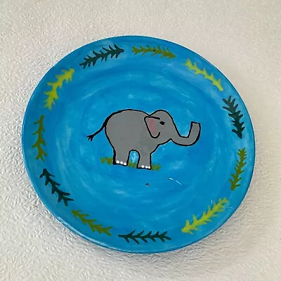 Buy Hand Painted Decorative Baby Elephant Plate • 9.99£