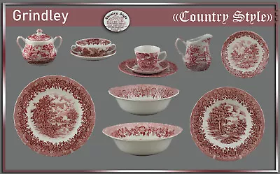 Buy Grindley  Country Style  Parts To Choose From: Plate Plate Plate Bowl Cup Red • 6.17£