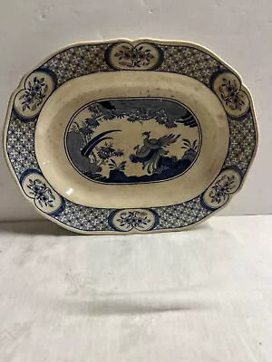 Buy Antique Old Chelsea Furnival Dish Bowl BLUE Bird • 26.09£