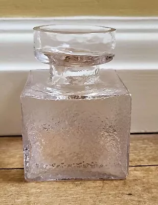 Buy Vintage Mid-century Dartington Square Clear Textured Glass Vase Candle Holder • 9.99£