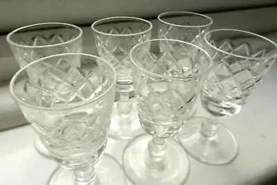 Buy 6 Edinburgh Port Glasses Set Cut Crystal 8cm SIGNED 1st's Liqueur Ice Wine VGC • 18.10£