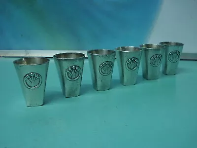 Buy 6  Antique WMF Silver Plate Art Nouveau Shot Glass Tot Vodka Cups Jugendstil I/O • 79.21£