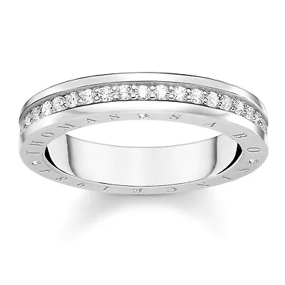 Buy Thomas Sabo Jewelry Women's Ring With White Stones Pavé TR2254-051-14 • 130.04£