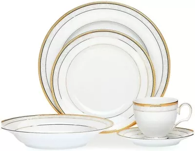 Buy Noritake - Hampshire Gold 20pc Dinner Set New In Box • 158.18£