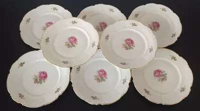 Buy Hutschenreuther Silvia Rose Fine Bavarian Porcelain Dinner Plates - Set Of 8 • 63.37£