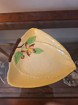 Buy Vintage Carlton Ware English Made Floral Design On Yellow Leaf Plate • 8£