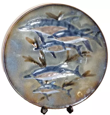 Buy Cobridge Stoneware Dolphins 28cm Charger Plate Angela Davenport 1998 • 55£