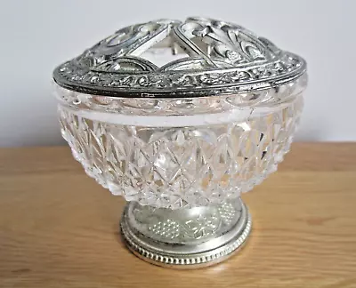 Buy Vintage Glass Pot Pourri Bowl With Pierced Lid As Seen • 3.50£