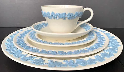 Buy Vintage Wedgwood Queensware Lavender On Cream 5 Piece Place Setting 4 Available • 67.05£