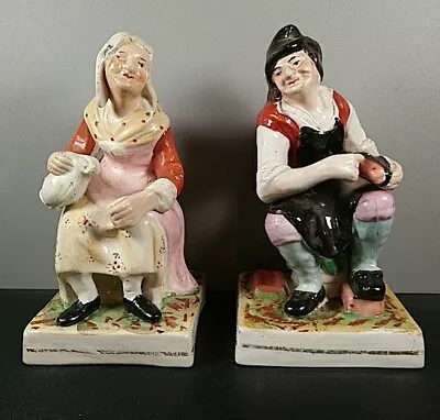 Buy Antique Staffordshire Figurines Cobbler And Wife 17cm Tall English Victorian • 25.59£