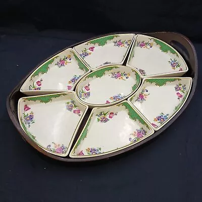 Buy Antique T. Goode And Son Booths Silicon China Canapé Serving Dishes On A Wood... • 15£