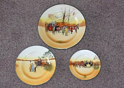 Buy Royal Doulton Series Ware Coaching Plates 15, 20  And 24 Cms Diameter Each Three • 9£