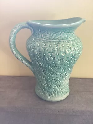 Buy Art Deco BURLINGTON WARE Green DISPLAY JUG With Relief FLORAL DECORATION 30s • 16£