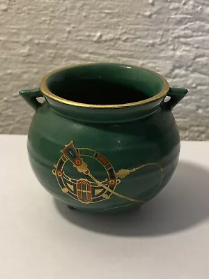Buy Beautiful Vintage Irish Pottery Arklow Pottery Famine Pot Green Celtic Style • 9.99£