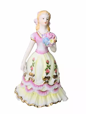 Buy Vintage Limoges China Colonial/Southern Belle Figurine W/Flowers • 37.33£