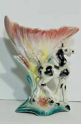 Buy Italian Art Pottery Iridescent Vase 8” Tall Porcelain Spotted Horse Vase • 32.62£