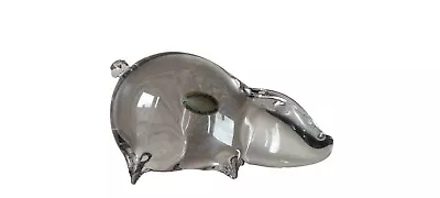 Buy VINTAGE WEDGWOOD 1980'S CLEAR ART GLASS PIG PAPERWEIGHT HANDMADE ORNAMENT 13 Cm. • 15£