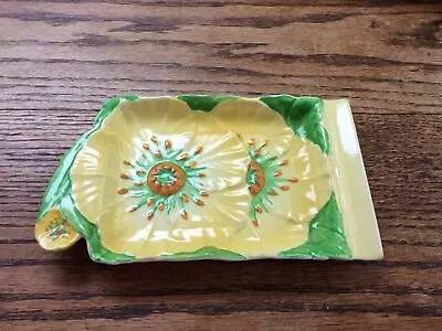 Buy Vintage 1930s Art Deco Carlton Ware BUTTERCUP Design Double Flower Oblong Dish • 12.50£