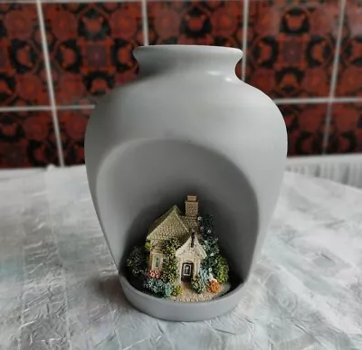 Buy Beautiful Pottery Vase From Jersey - Handmade With A Minature House - Gift Idea • 10£