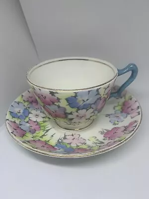 Buy Vtg Crown Staffordshire Floral Flowers Fine Bone China Tea Cup /Saucer England • 18.55£
