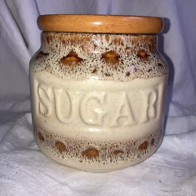 Buy Fosters Pottery Sugar Canister With Wood Lid • 5£