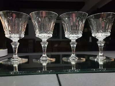 Buy Set (4) Water Goblet Glasses 6-3/8  Signed Baccarat  Piccadilly  Cut Crystal • 177.02£