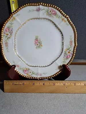 Buy Antique Porcelain 7.5in Plate ELITE L FRANCE LIMOGES FRANCE Flowers #1738L166 • 16.80£