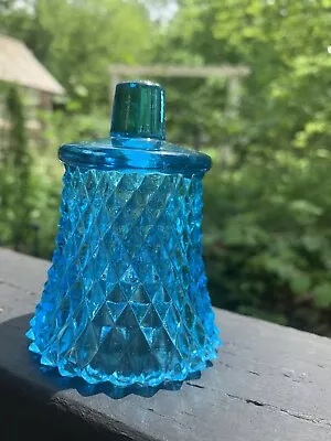 Buy Aqua Blue Glass Diamond Point Cut Peg Vintage Votive Candle Holder Sconce • 5.58£