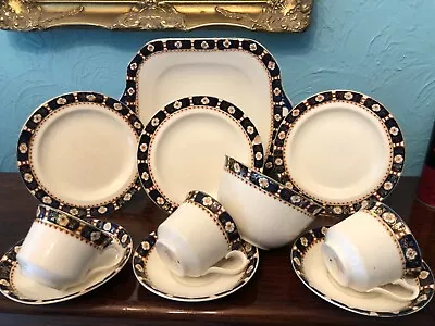 Buy Vintage Wood & Sons Woods Ware Balmoral Cups Saucers Tea Plates Trios Cake Plate • 9.99£