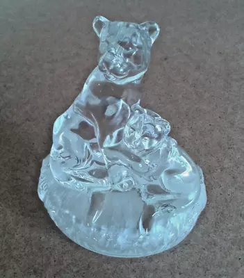 Buy Glass Bear Figurine, Mother & Cub From Royal Crystal Rock Of Italy.  Labelled. • 6£