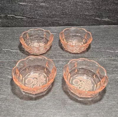 Buy Set Of 4 Pink Depression Glass American Sweetheart Sherbet Bowls • 15£