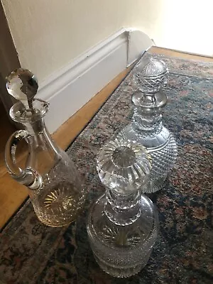 Buy Antique Crystal Glass Decanter With Hollow Stopper • 25£