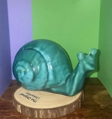 Buy Vintage Anglia Studio Pottery Lincolnshire - Small Size Turquoise Snail (M.M). • 26.99£